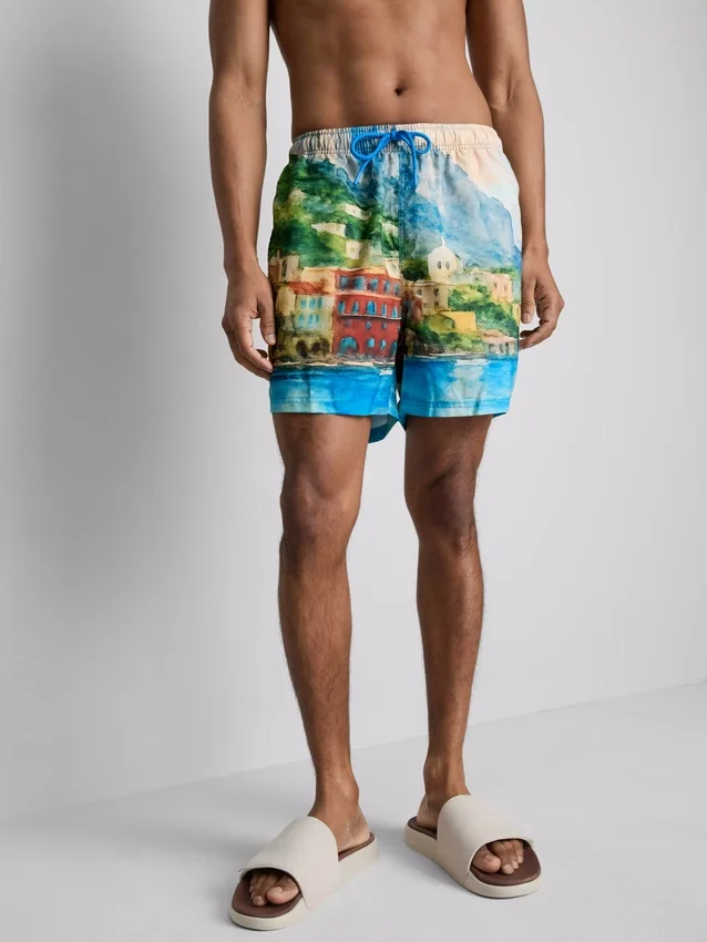 Pantalones cortos con estampado panorámico