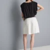 Pantalones cortos con textura y cinturón