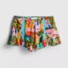 Pantalones cortos con volantes y estampado tropical