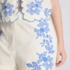 Pantalones cortos de algodón con bordado floral