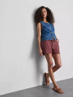 Pantalones cortos de algodón con cordón y cuentas