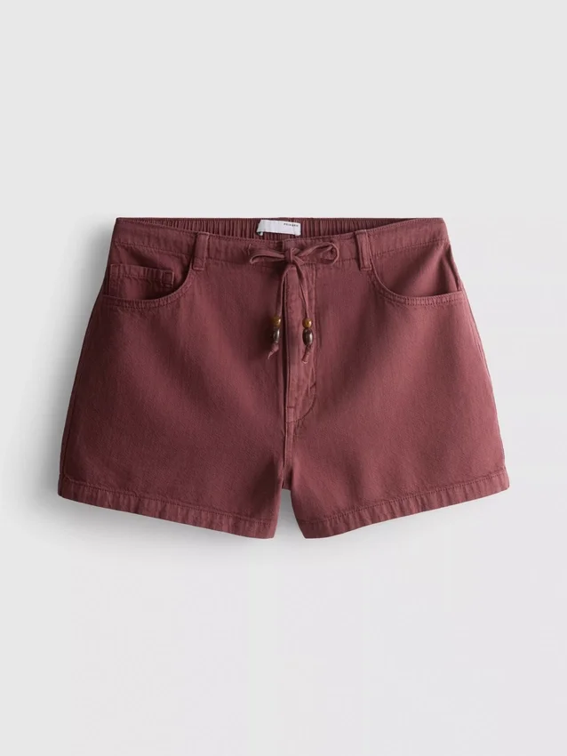 Pantalones cortos de algodón con cordón y cuentas