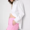 Pantalones cortos de algodón con dobladillo abierto