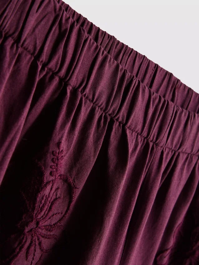 Pantalones cortos de algodón de cintura alta con bordados