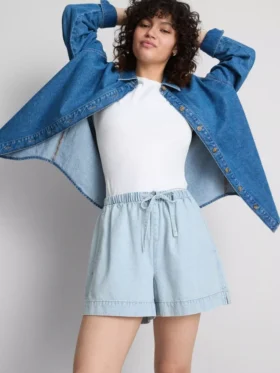 Pantalones cortos de chándal de denim de algodón
