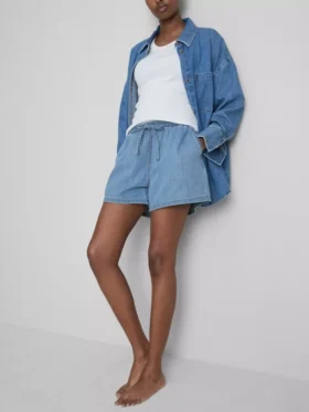 Pantalones cortos de chándal de denim de algodón