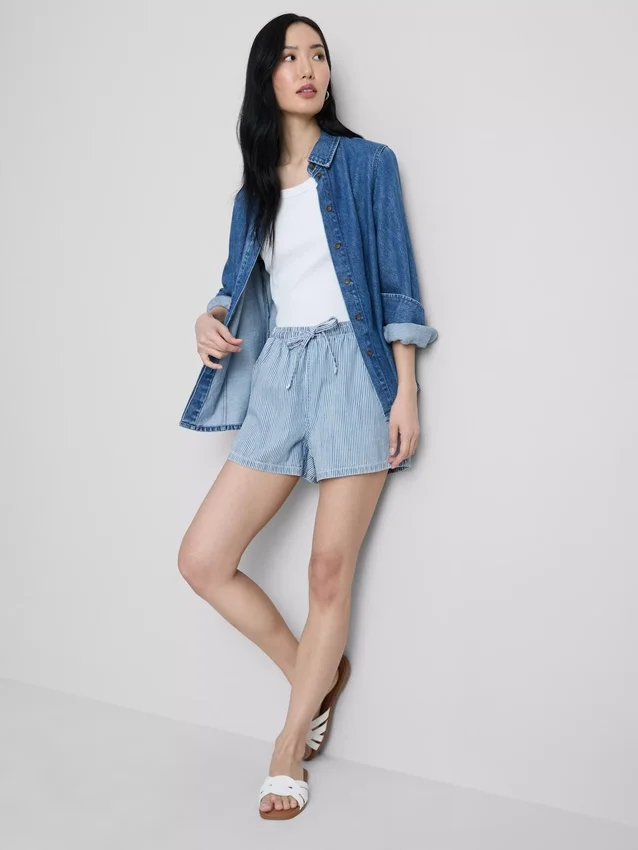 Pantalones cortos de chándal de denim de algodón