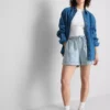 Pantalones cortos de chándal de denim de algodón