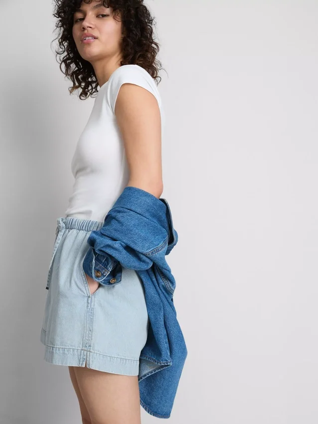 Pantalones cortos de chándal de denim de algodón