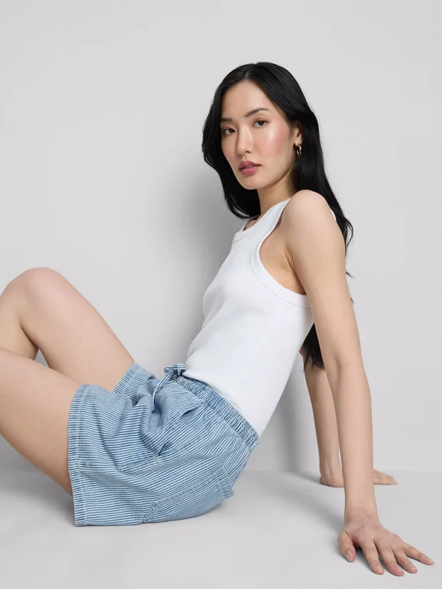 Pantalones cortos de chándal de denim de algodón