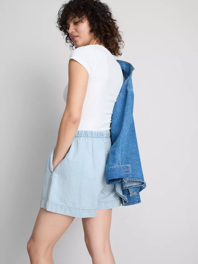 Pantalones cortos de chándal de denim de algodón