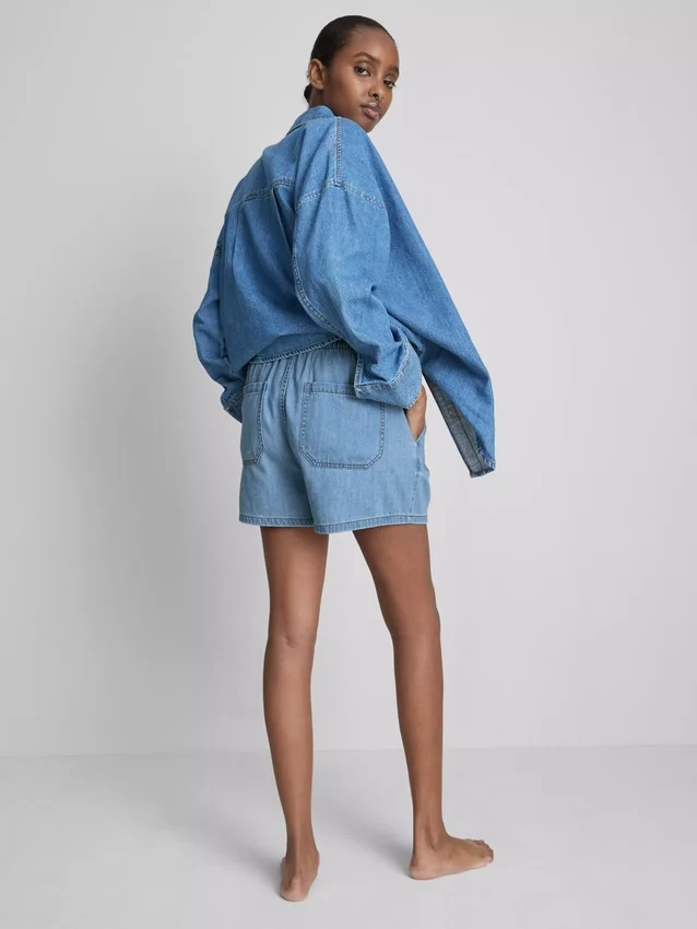 Pantalones cortos de chándal de denim de algodón