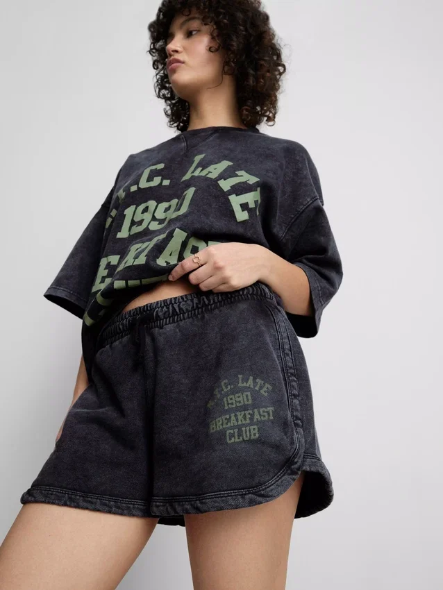 Pantalones cortos de club de corredores con alto contenido de algodón