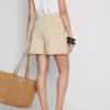 Pantalones cortos de crucero texturizados de cintura alta