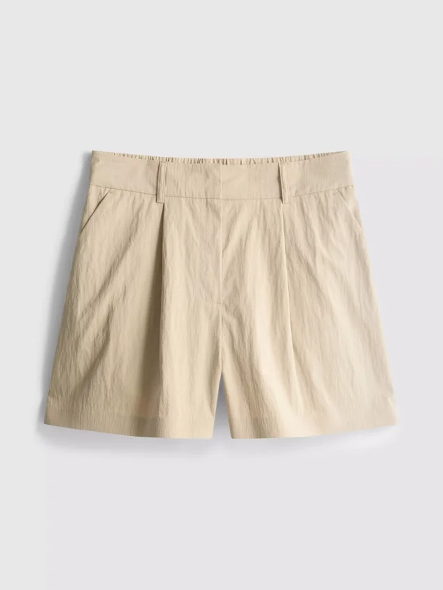 Pantalones cortos de crucero texturizados de cintura alta