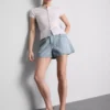 Pantalones cortos de denim de algodón con corte en A