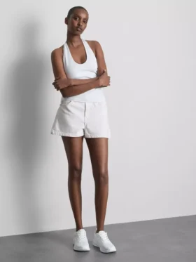 Pantalones cortos de denim de algodón con corte en A
