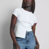 Pantalones cortos de denim de algodón con corte en A