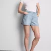 Pantalones cortos de denim de algodón con corte en A