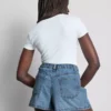 Pantalones cortos de denim de algodón con corte en A