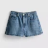 Pantalones cortos de denim de algodón con corte en A