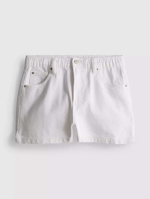 Pantalones cortos de denim de algodón con corte en A