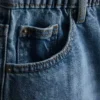 Pantalones cortos de denim de algodón con corte en A
