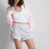 Pantalones cortos de jersey con detalles de botones, con alto contenido de algodón
