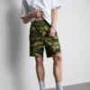 Pantalones cortos de malla con estampado de camuflaje