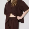 Pantalones cortos de mezcla de algodón con cintura elástica