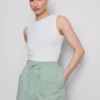Pantalones cortos de mezcla de algodón con cintura elástica