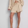 Pantalones cortos de mezcla de algodón con cintura elástica