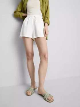Pantalones cortos de mezcla de algodón con cintura elástica