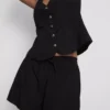Pantalones cortos de mezcla de algodón con cintura elástica