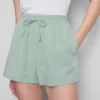 Pantalones cortos de mezcla de algodón con cintura elástica