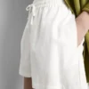 Pantalones cortos de mezcla de algodón con cintura elástica