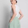 Pantalones cortos de mezcla de algodón con cintura elástica