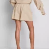 Pantalones cortos de mezcla de algodón con cintura elástica