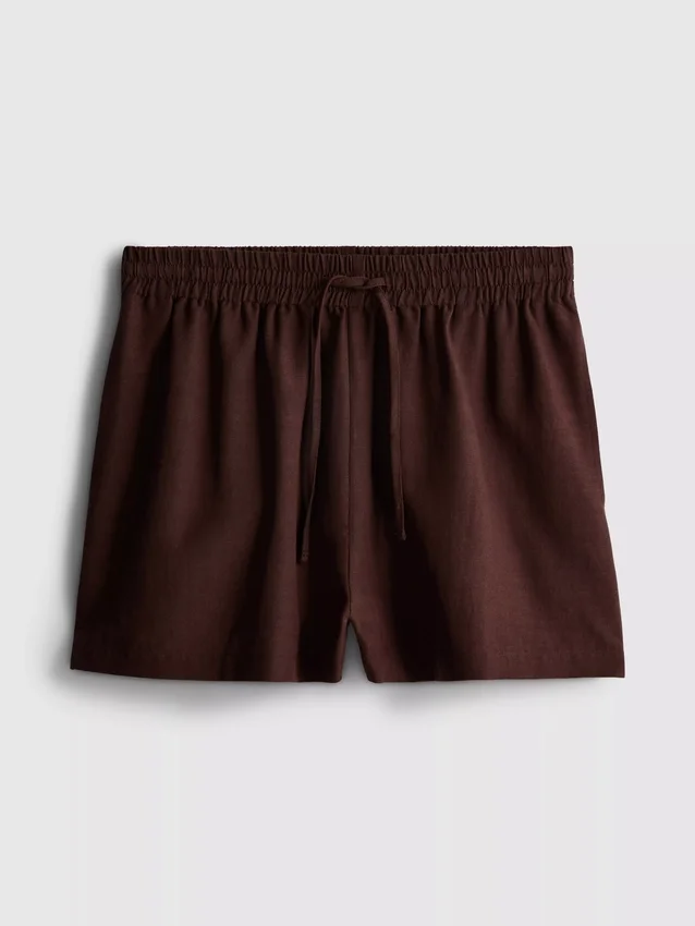 Pantalones cortos de mezcla de algodón con cintura elástica