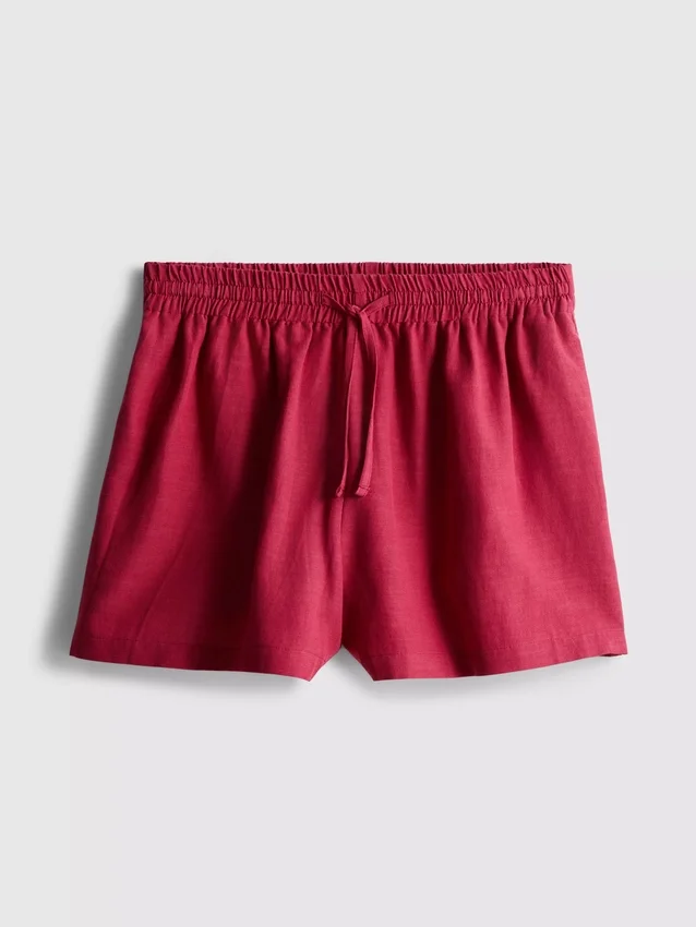 Pantalones cortos de mezcla de algodón con cintura elástica