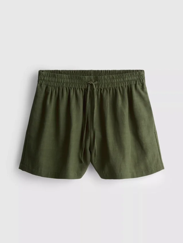 Pantalones cortos de mezcla de algodón con cintura elástica