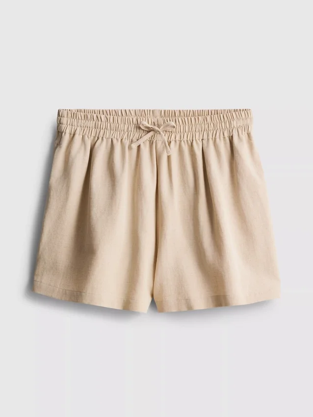 Pantalones cortos de mezcla de algodón con cintura elástica