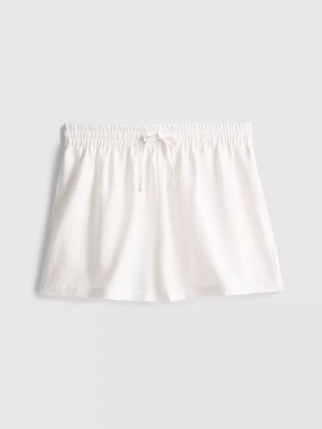 Pantalones cortos de mezcla de algodón con cintura elástica