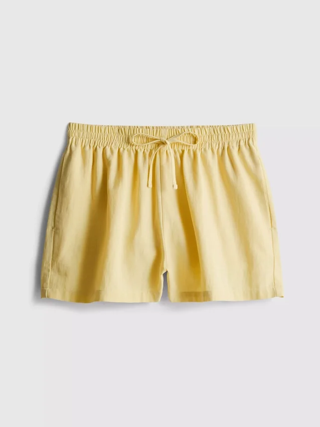 Pantalones cortos de mezcla de algodón con cintura elástica