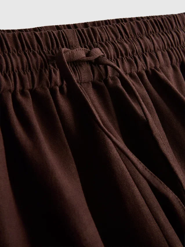 Pantalones cortos de mezcla de algodón con cintura elástica