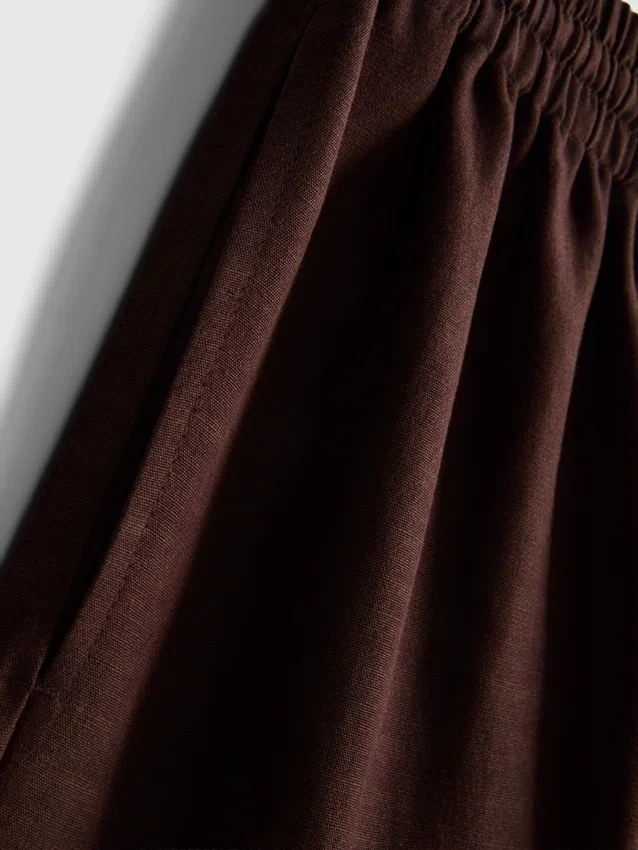 Pantalones cortos de mezcla de algodón con cintura elástica