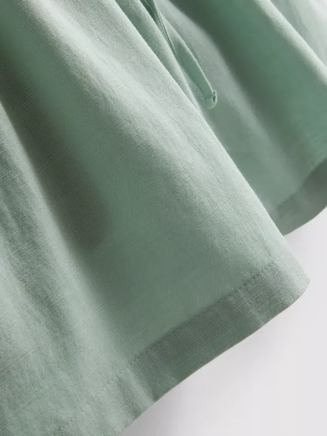 Pantalones cortos de mezcla de algodón con cintura elástica