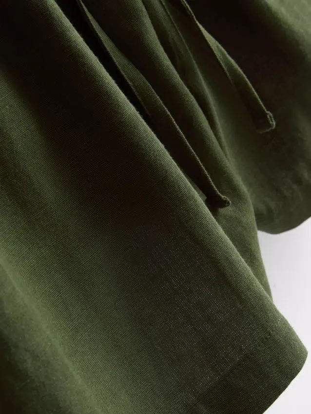 Pantalones cortos de mezcla de algodón con cintura elástica