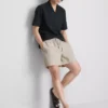 Pantalones cortos de mezcla de lino con rayas