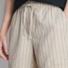 Pantalones cortos de mezcla de lino con rayas